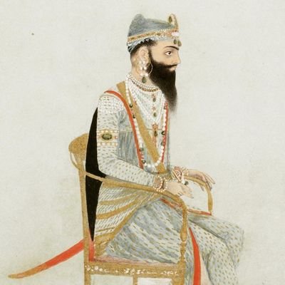 File:Painting of Yuvraj Kharak Singh, Maharaja of the Sikh Empire, seated on a chair.jpg