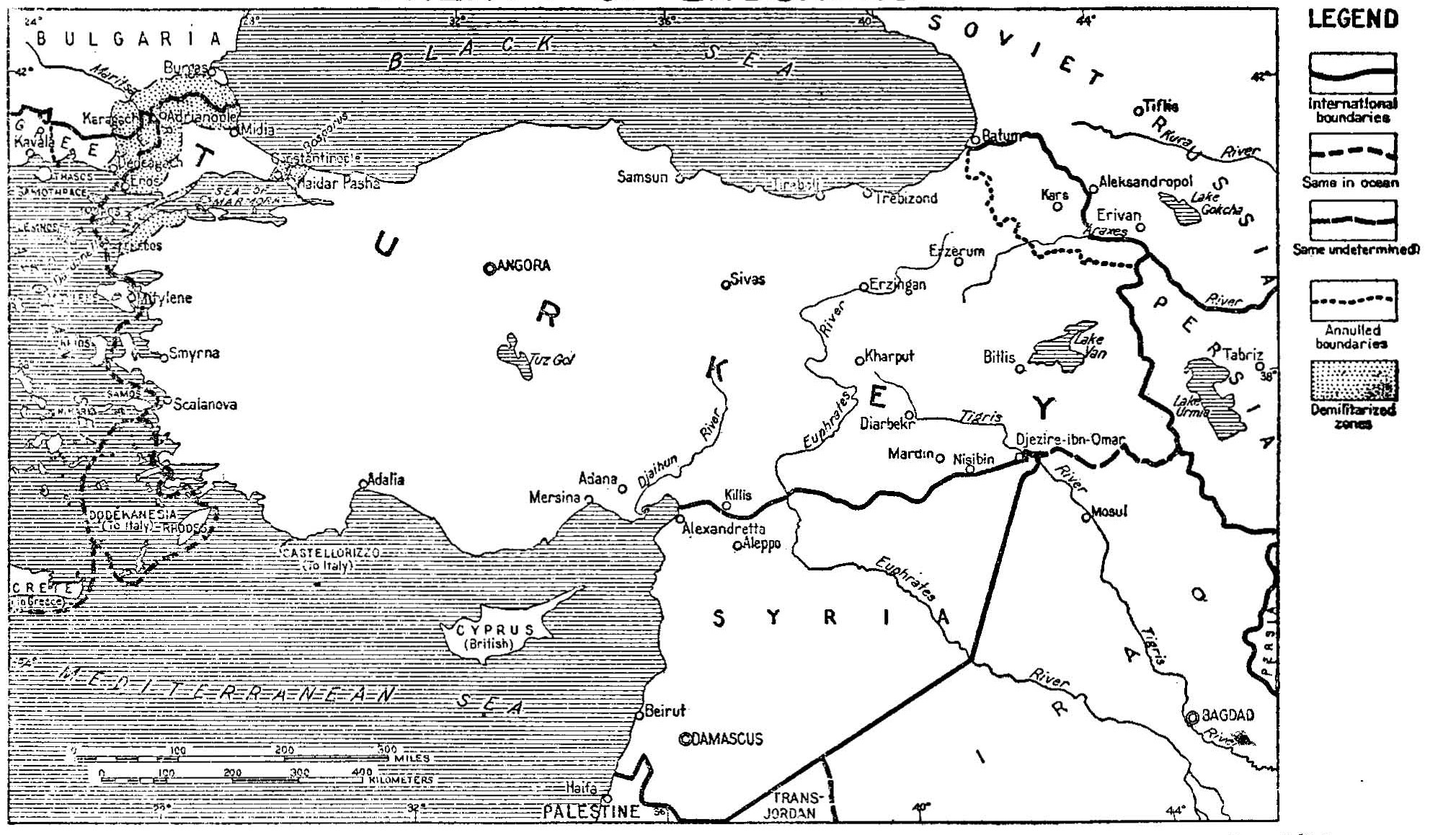 Карта севрского мирного договора