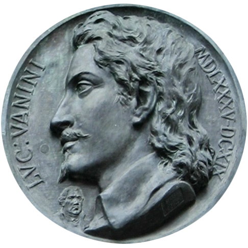 Medallion by [[Ettore Ferrari]] on base of [[Giordano Bruno]] statue, [[Campo de' Fiori]], [[Rome]]