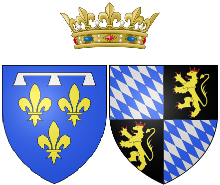 File:Arms of Élisabeth Charlotte of the Palatinate, Princess Palatine as Duchess of Orléans.png