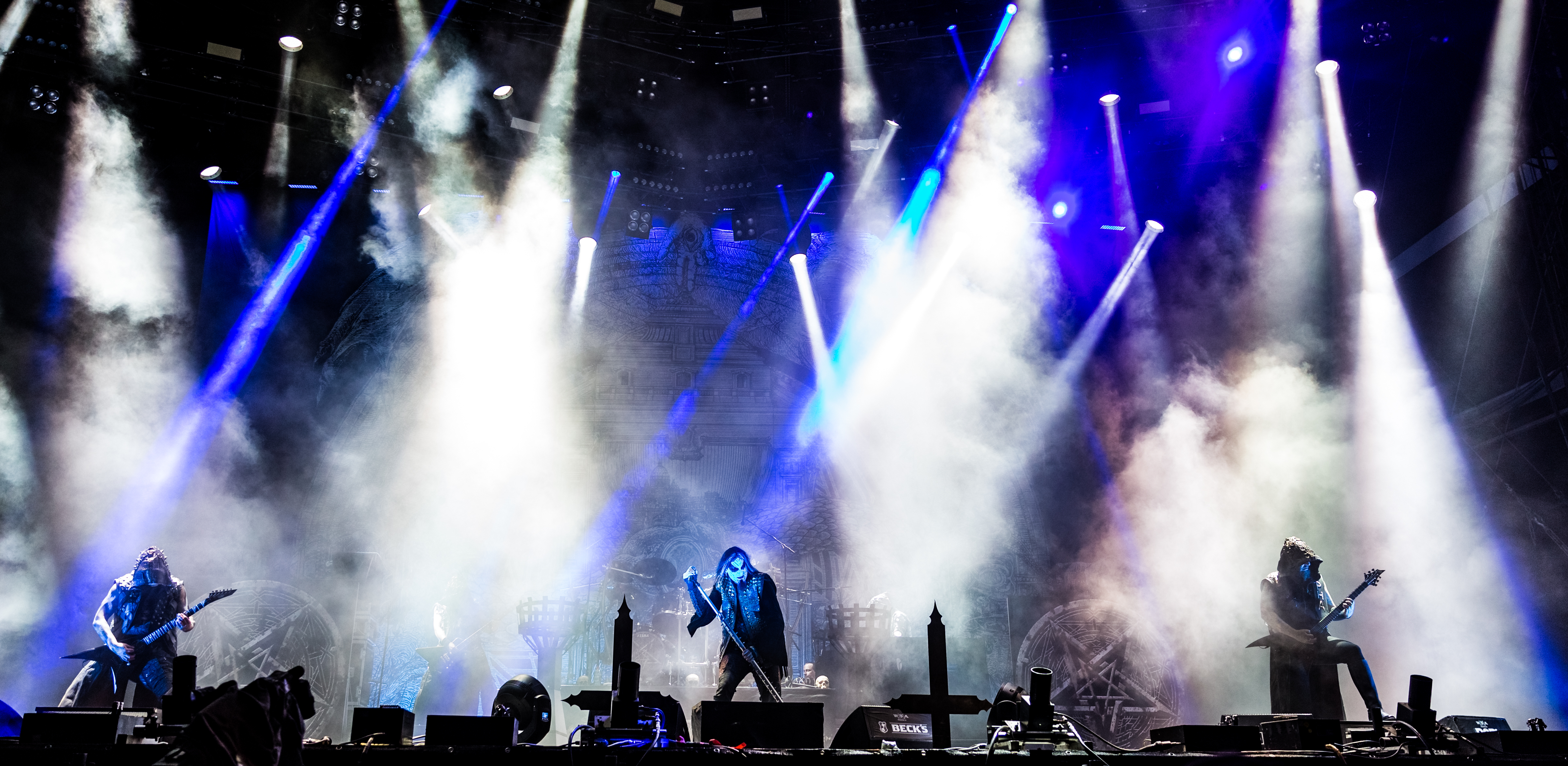 Aldrahn & Vicotnik (Dødheimsgard), in the back Shagrath (Dimmu Borgir)