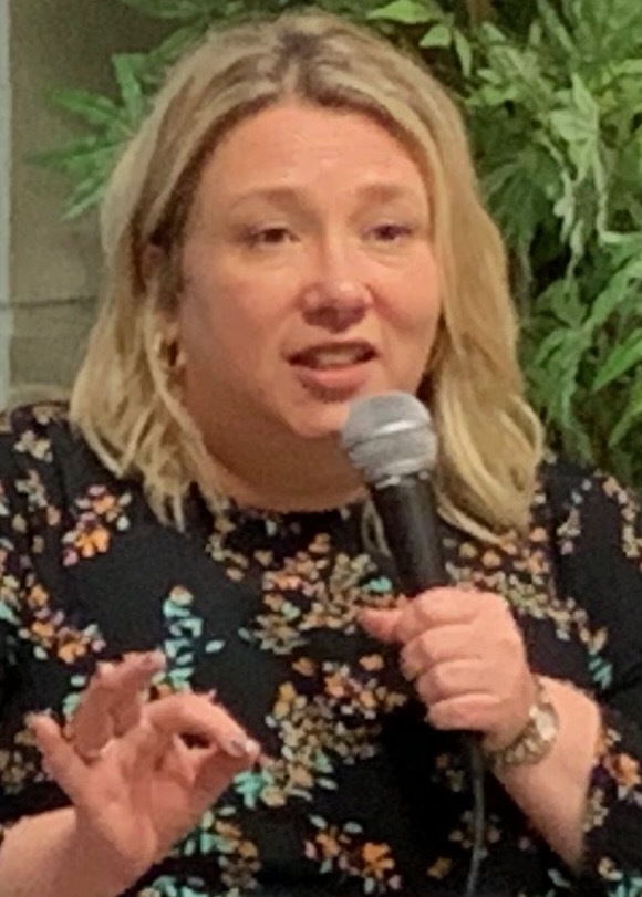 Scottish writer Gail Honeyman at the bookfair "Festival du Premier roman" of Chambéry (France) in May 2019.