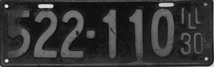 File:Illinois 1930 license plate - Number 522-110.jpg