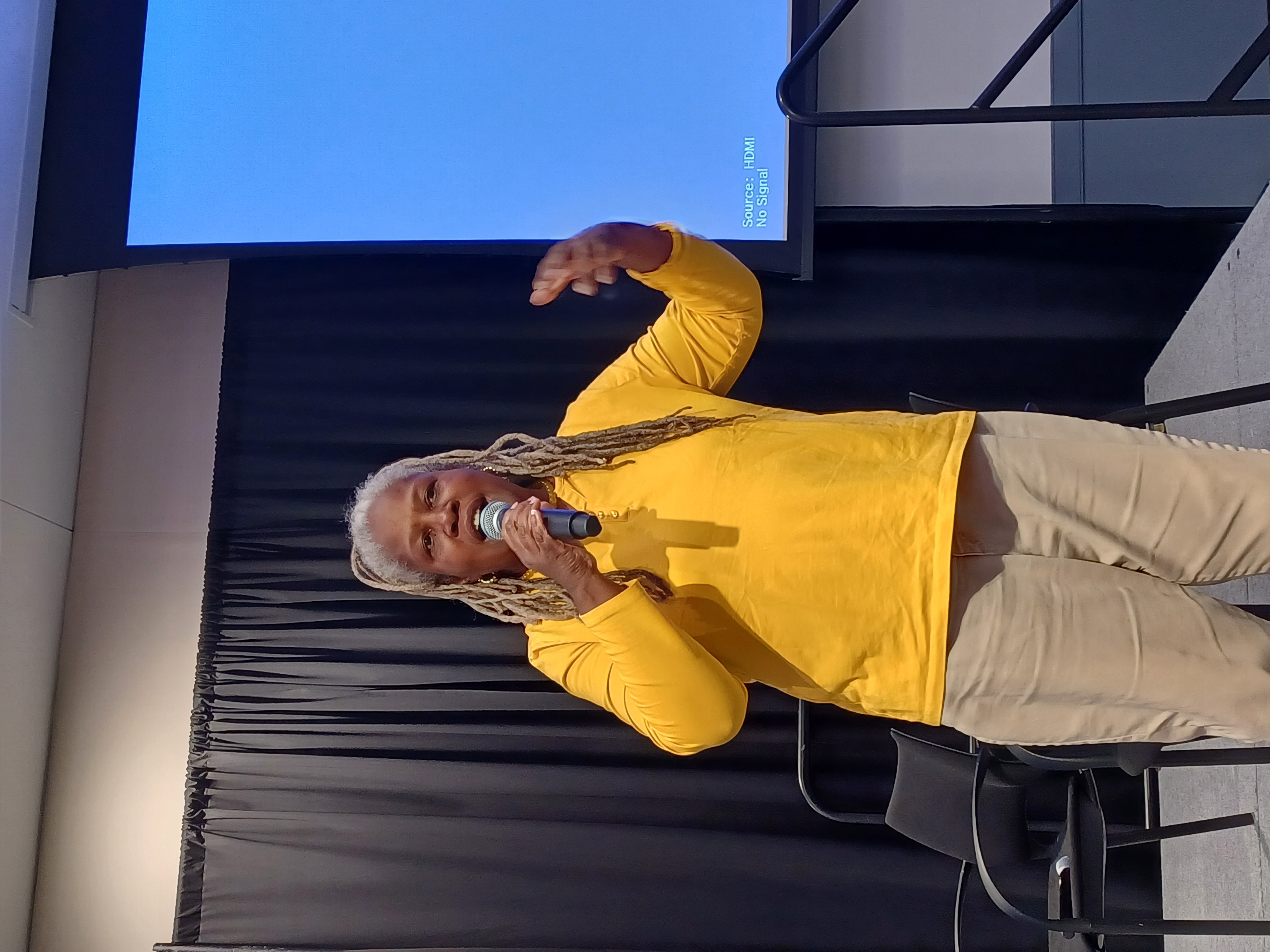 Washington, co-founding member of Black Urban Growers, speaking at the 10th Annual Black Urban Growers Conference, in Atlanta, Georgia, October 15, 2022