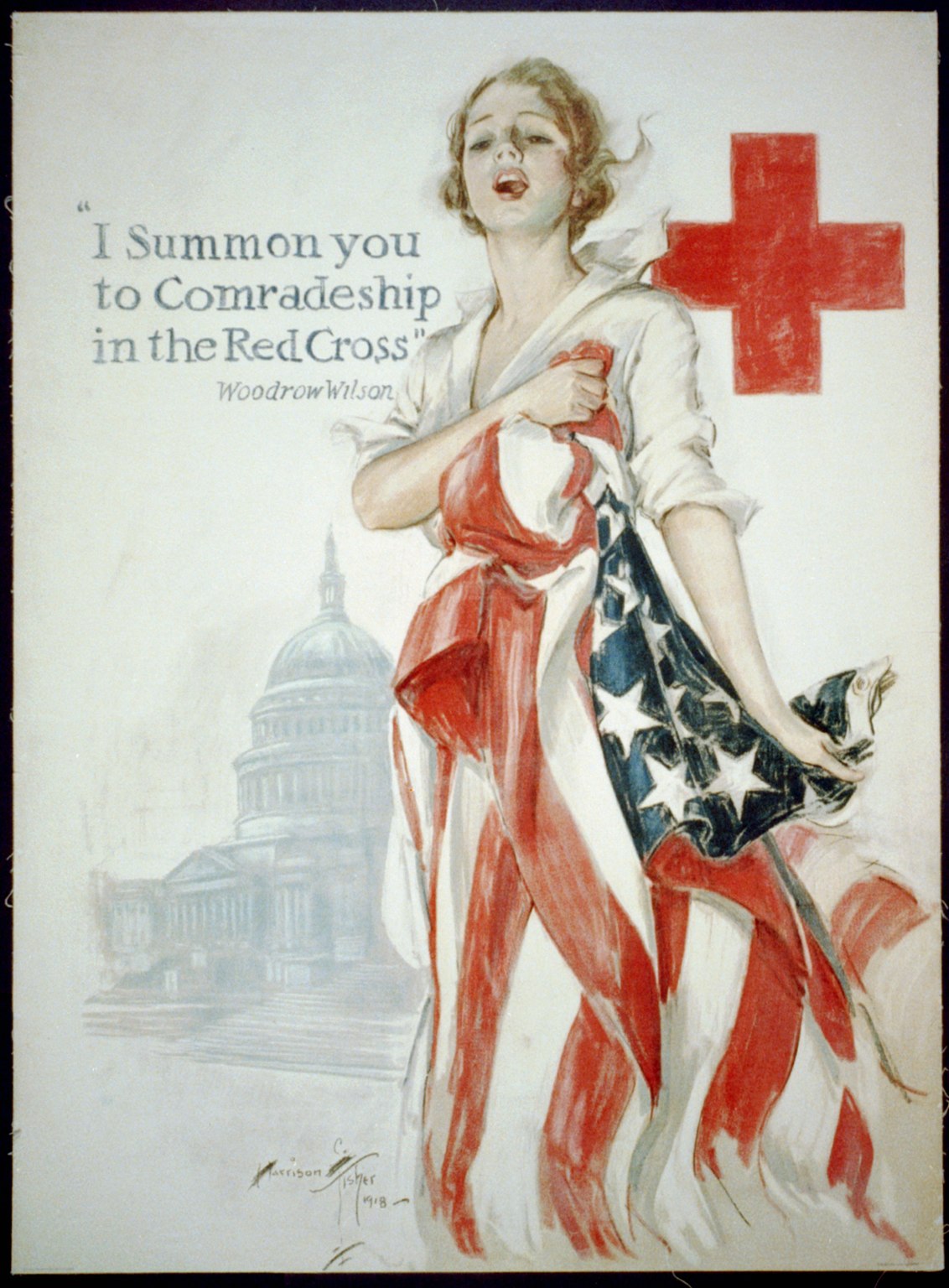 "I summon you to comradeship in the Red Cross" - Woodrow Wilson - Harrison Fisher 1918 ; American Lithographic Co. N.Y. LCCN2002712070.jpg