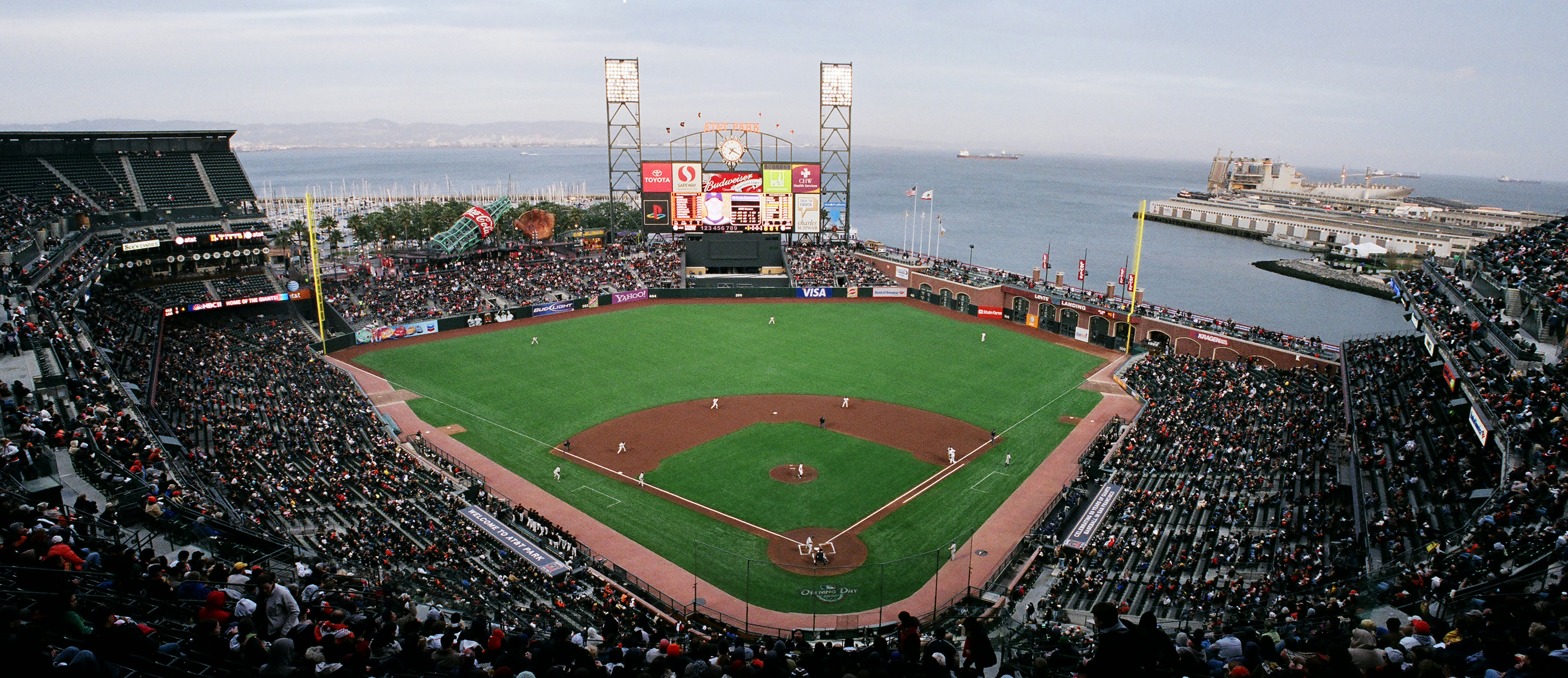 Aerial view of AT&T Park, San Francisco, California