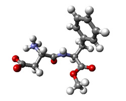 Kuličkový model aspartamu