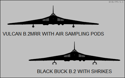 File:Avro Vulcan B.2 silhouettes showing external stores (sample pods and AGM-45).png