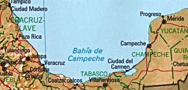 Map of the Bay of Campeche, scene of most of the exploits of the Austin Bay of Campeche.jpg