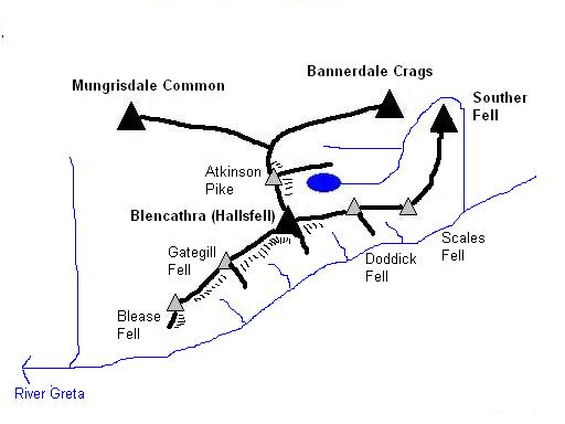 sketch map of Blencathra