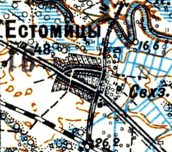 Деревня Естомичи на карте 1926 года