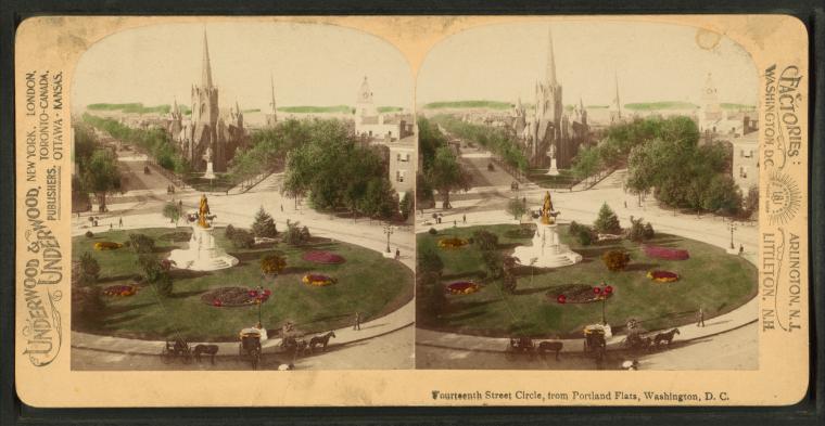 File:Fourteenth Street Circle, from Portland Flats, Washington, D.C., from Robert N. Dennis collection of stereoscopic views 6.jpg