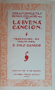 Portada de ''La buena canción'' de Verlaine, 1924.