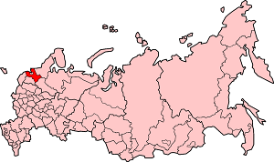 Leningrad oblast på kartet over Russland