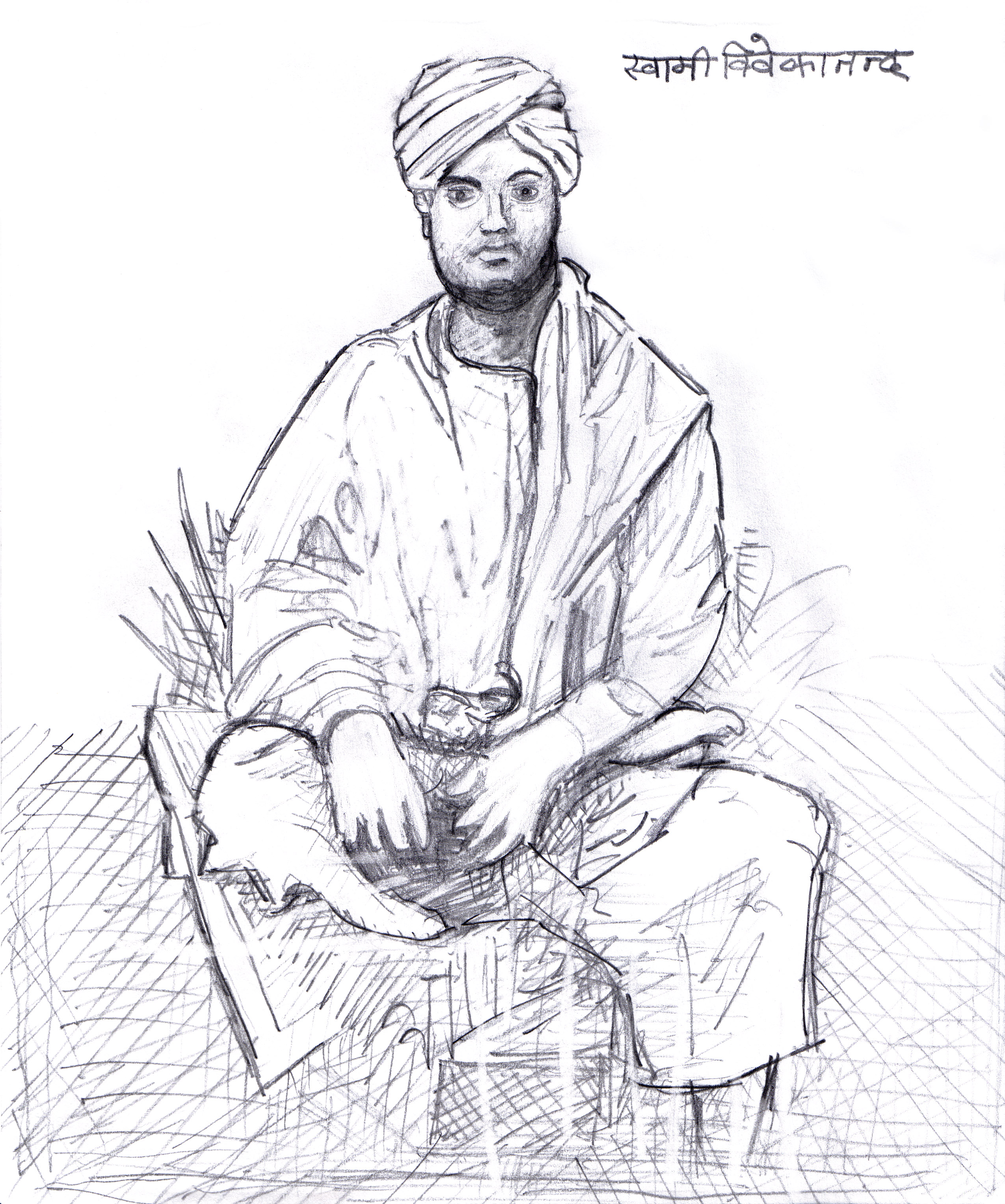 Buy Pencil Sketch Swami vivekananda Artwork at Lowest Price By Santanu Sen-saigonsouth.com.vn