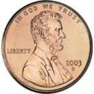 Een Amerikaanse penny uit 2003