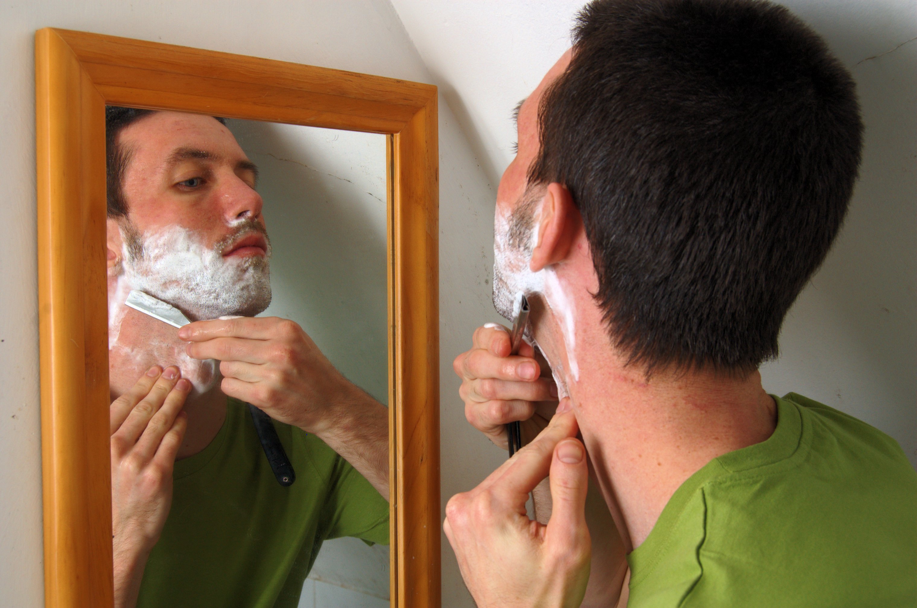 using clippers to shave face