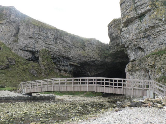 Durness, Smoo Cave and footbridge - geograph.org.uk - 596835