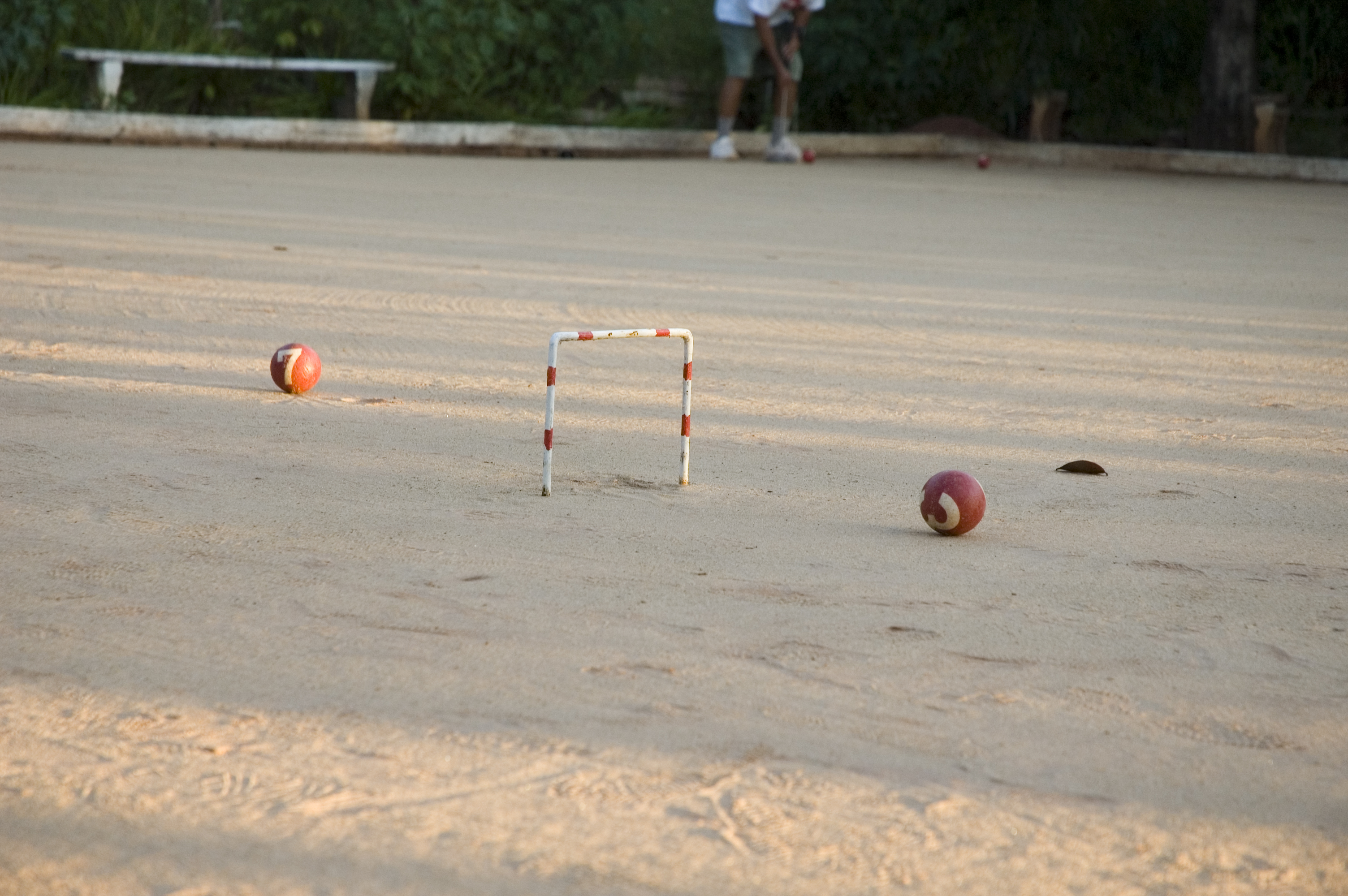 Площадка мяч ворота есть свою здесь. Гейтбол. Gate Ball. Gateball.