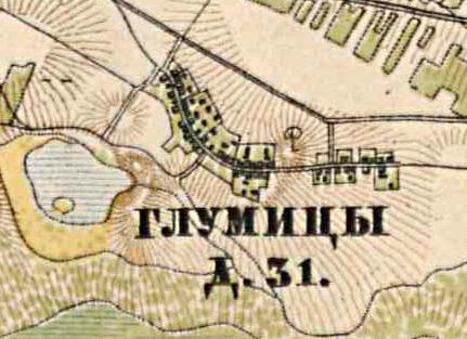 Glumitsyn kylän suunnitelma.  1885