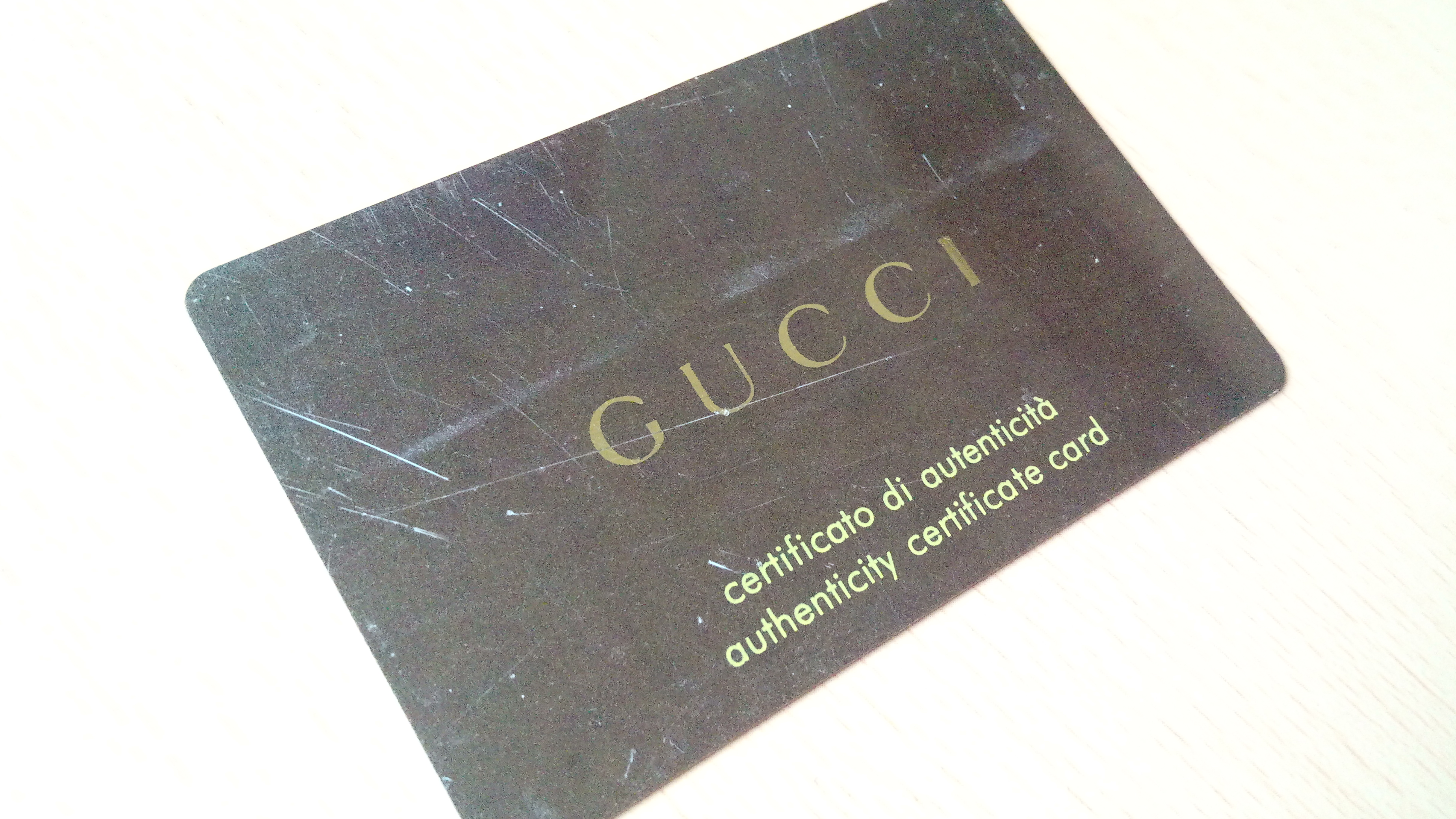 gucci card of authenticity