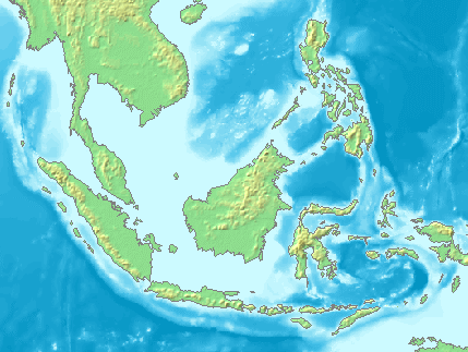 Topographische Karte vom Malaiischen Archipel