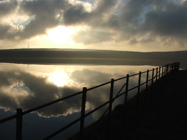 File:Railings at Green Withens Reservoir. - geograph.org.uk - 88598.jpg