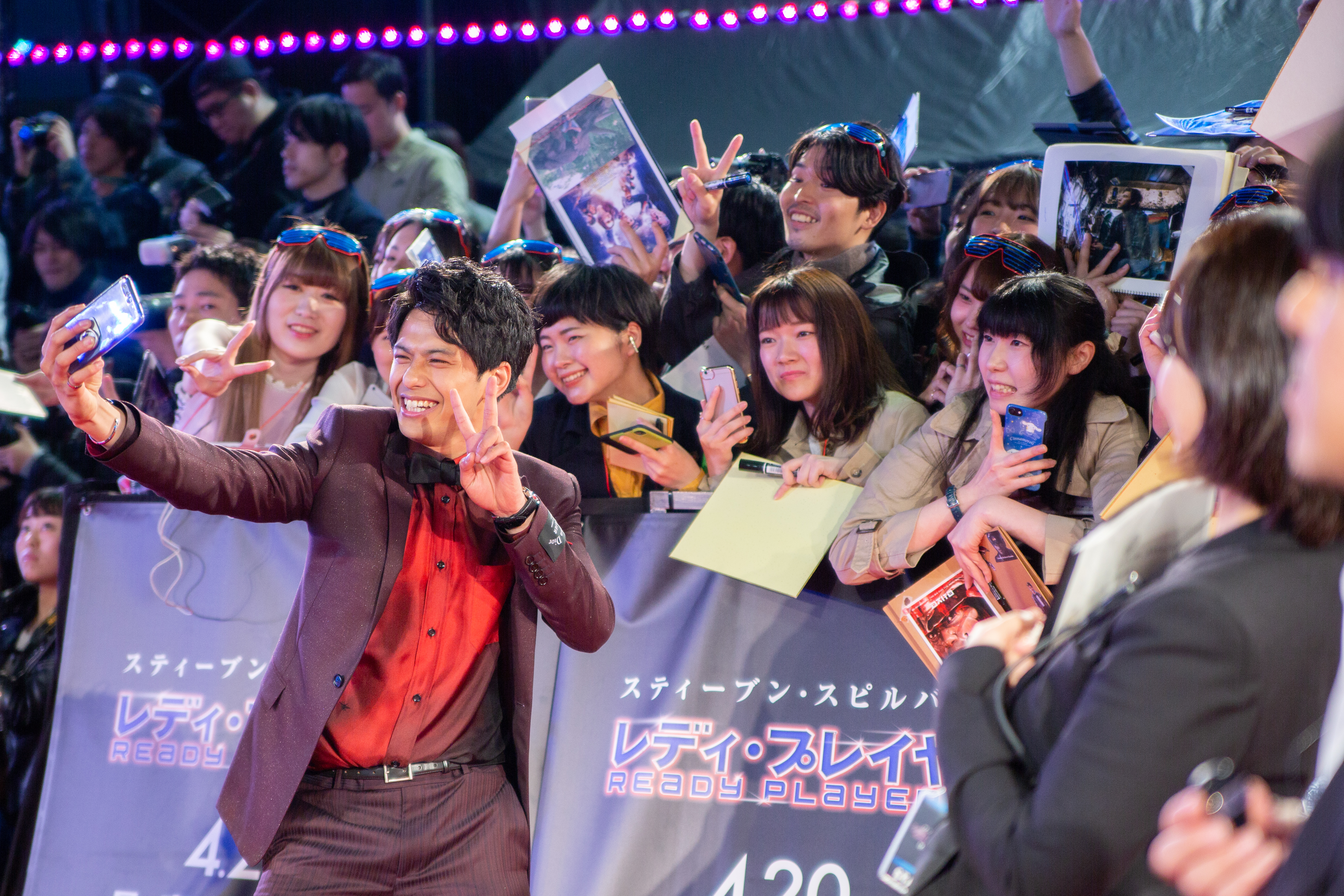 Cast member Win Morisaki attends the premiere of the sci-fi motion picture Ready  Player One at the Dolby Theatre in the Hollywood section of Los Angeles on  March 26, 2018. Storyline: When