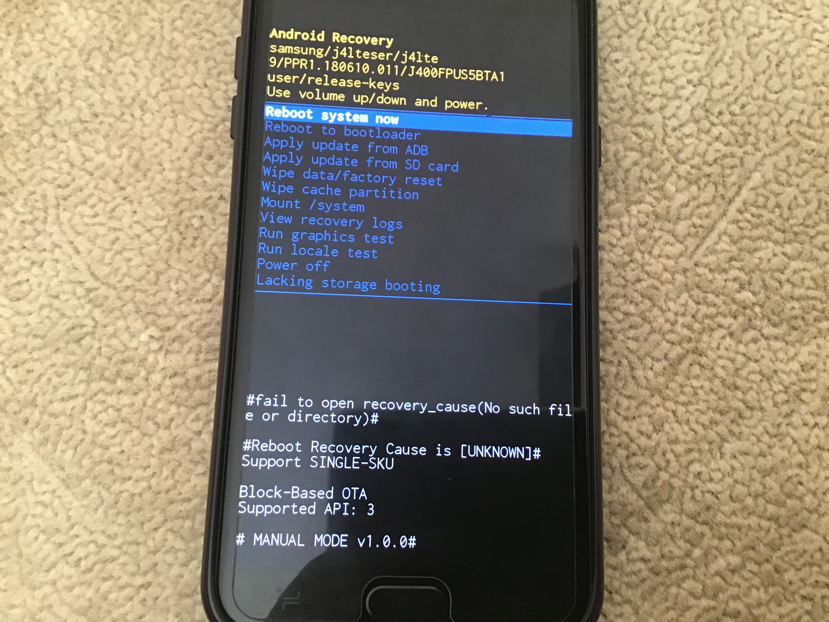 Samsung S8 Recovery Mode