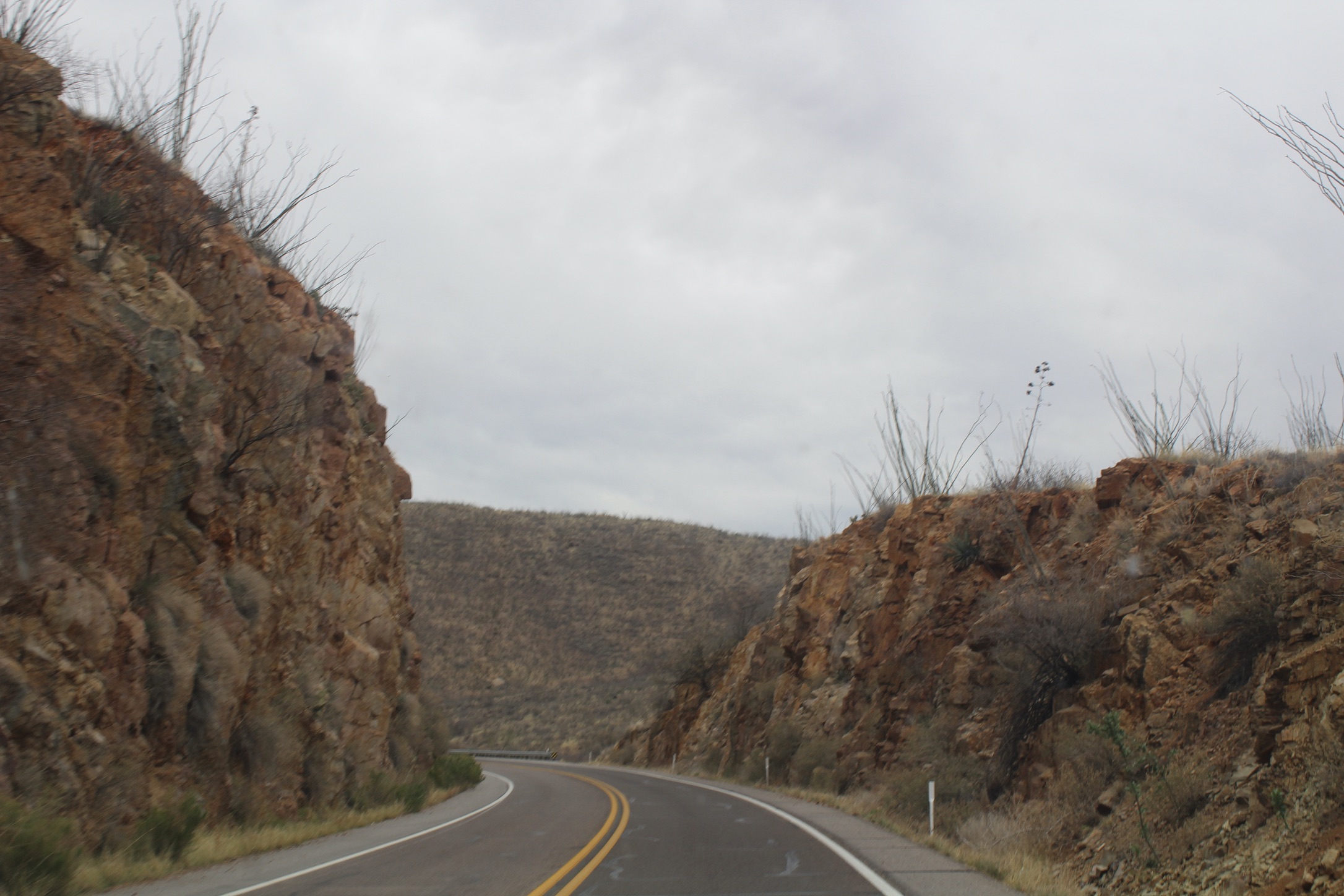 Road cut through cilff