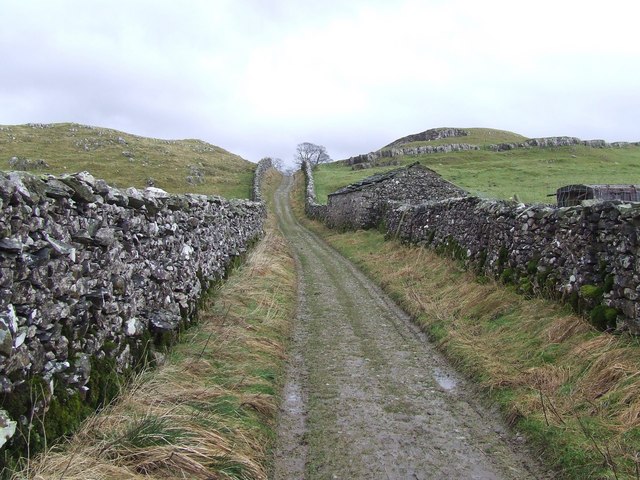 Walled Track towards Catrigg Force - geograph.org.uk - 681080