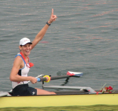 Caryn Davies after winning Gold in the Beijing Olympics.jpg