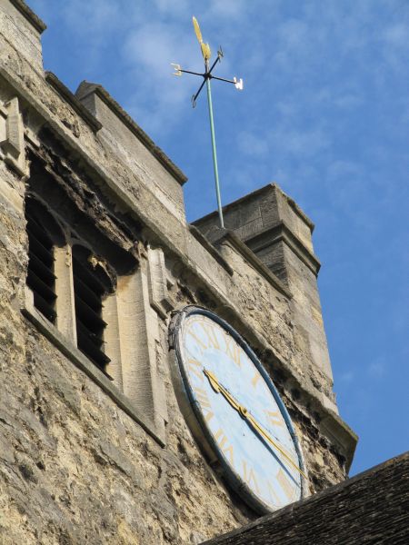 File:Clock above the church - geograph.org.uk - 1383279.jpg