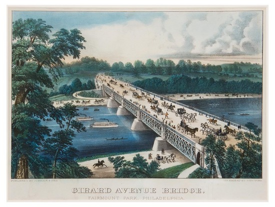 File:Girard Avenue Bridge by Currier & Ives circa 1874.jpg