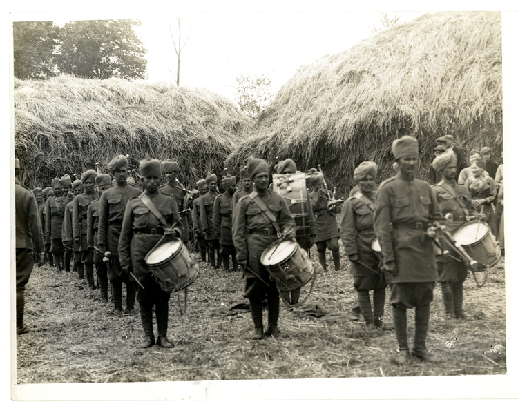 File:Indian infantry band playing on a French farm St Floris, France (Photo 24-44).jpg