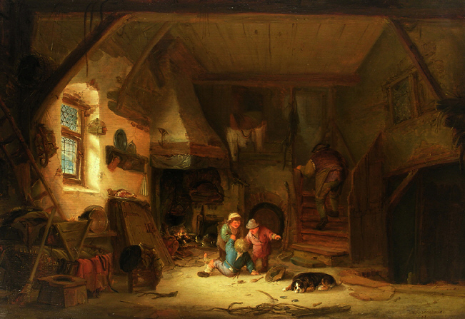 File:Isaac van Ostade Interior with children.jpg