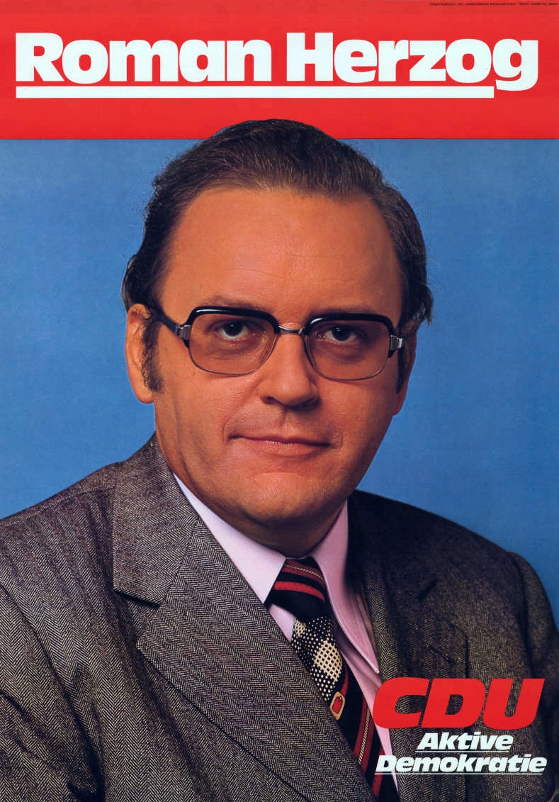 Election poster for the state election of Rhineland-Palatinate with Roman Herzog, 1975