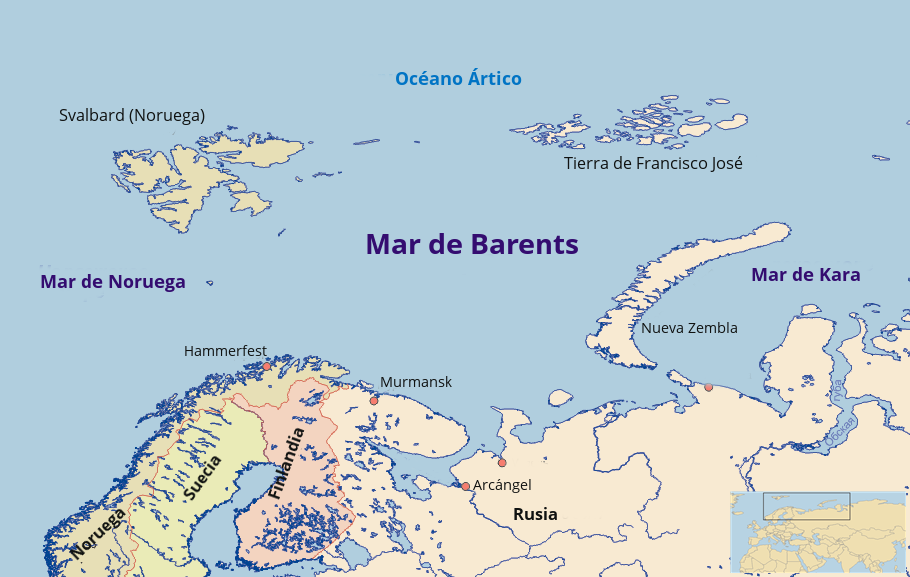 barents sea world map