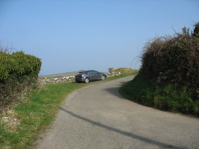 File:Minor road to Tregele - geograph.org.uk - 1220049.jpg