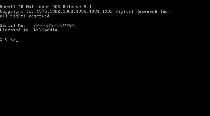 File:Novell DR Multiuser DOS Release 5.1 720x400.png