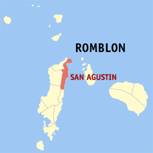 Mapa han Romblon nga nagpapakita kon hain nahamutangan an San Agustin