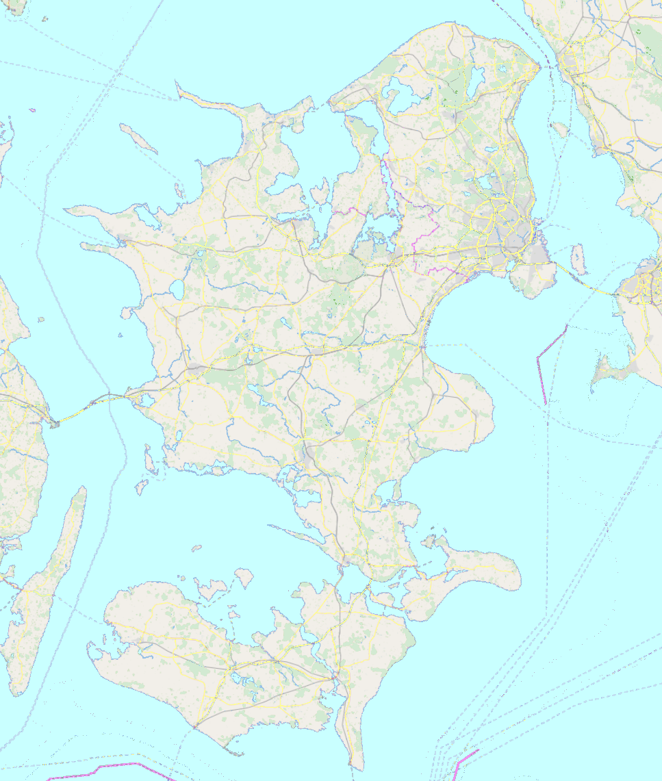 Gothic brick buildings / distribution in the Zealand region (Sjælland)