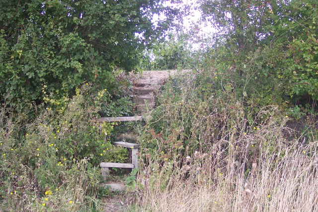 Steps and Stile towards Nickle Farm orchard - geograph.org.uk - 1490316