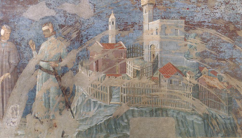 Duccio di Buoninsegna, Consegna del castello di Giuncarico, 1314, affresco, Siena, Sala del Mappamondo del Palazzo pubblico

