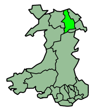 Kart over Denbighshire