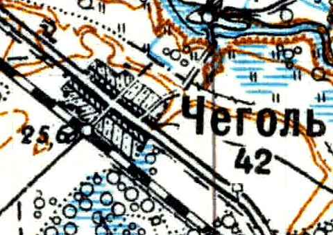 Деревня Чеголи на карте 1926 года