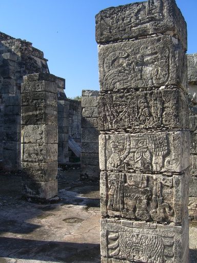 File:Chichen-Itza-Temple-of-the-Warriors-Column.jpg