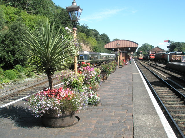 File:Flowerbeds on Bewdley Station - geograph.org.uk - 1454682.jpg