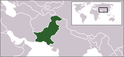 Kart over Den islamske republikken Pakistan