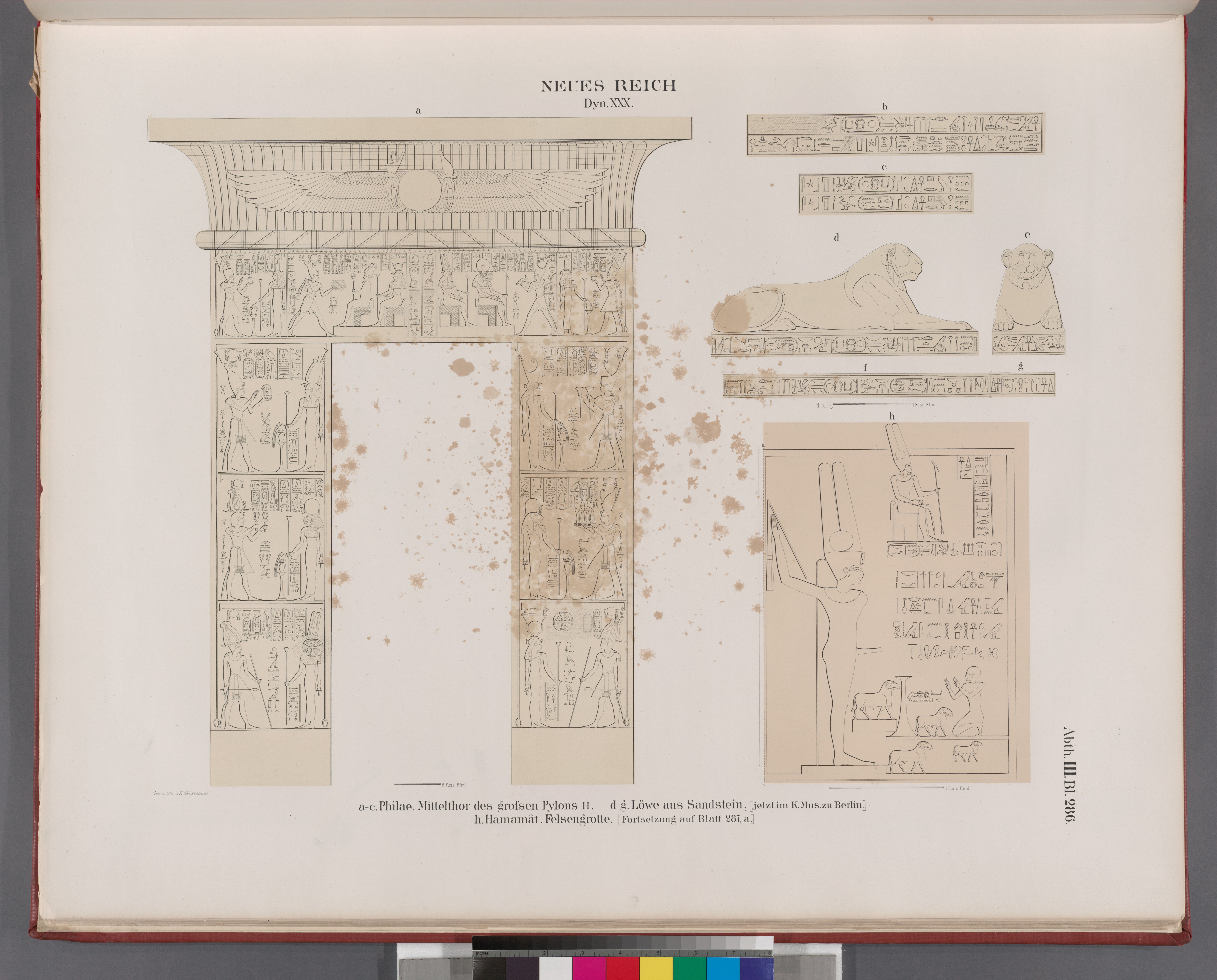 File Neues Reich Dynastie Xxx A C Philae Mittelthor Des Grossen Pylons H D G Lowe Aus Sandstein Jetzt Im K Museum Zu Berlin H Hamamat Wadi Hammamat Felsengrotte Fortsetzung Auf Blatt Nypl B Jpg